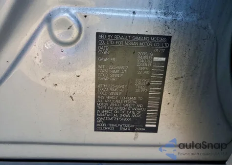 2017 Nissan Rogue S from USA, damaged, VIN KNMAT2MT7HP549564